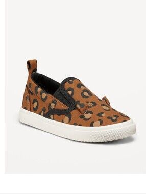 Old Navy Kids Leopard-Print Slip-On Sneakers - Brown & Black